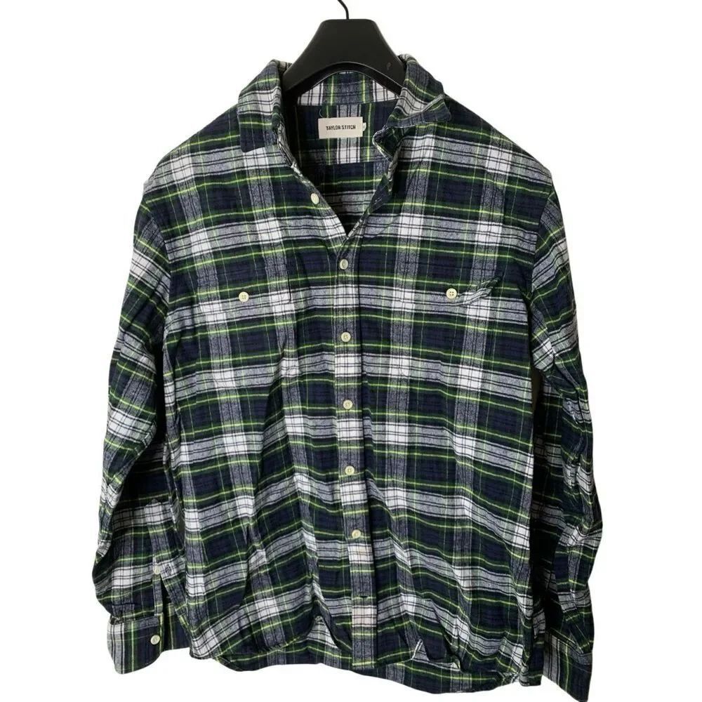 Taylor Stitch Yosemite flannel tartan plaid 100%  cotton men's size 42